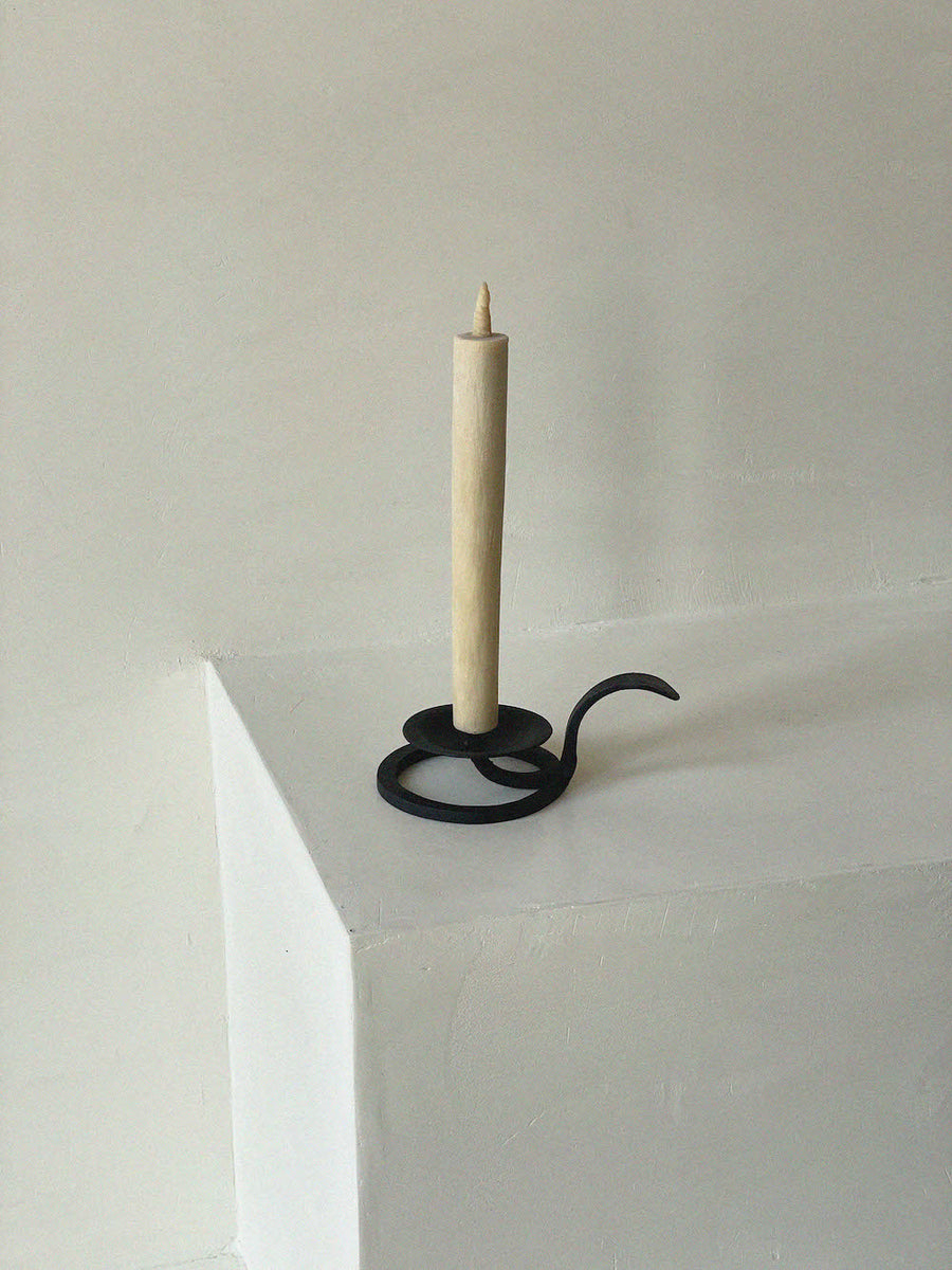 Ye Olde Fashioned Cast Iron Taper Candle Holder with Handle